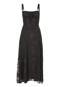 Quiz Jacquard Ruched Midaxi Dress Black Best