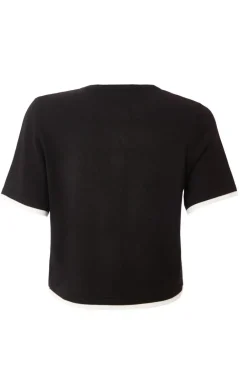 Quiz Black Knit Contrast Top Online
