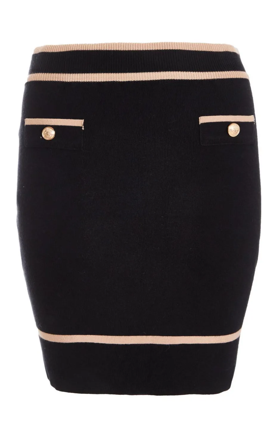 Quiz Black Knit Contrast Trim Mini Skirt Online