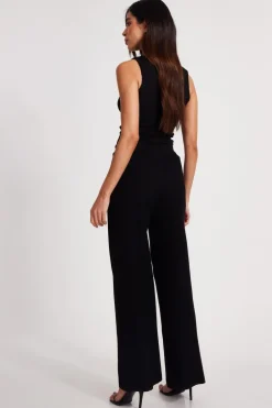 Quiz Knit High Neck Top Black Sale