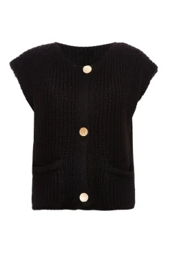 Quiz Knit Sleeveless Cardigan Black Online