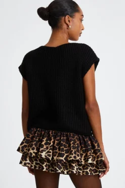 Quiz Knit Sleeveless Cardigan Black Online