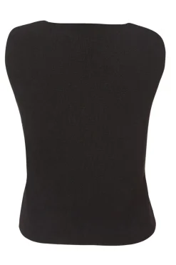 Quiz Black Knitted Button Front Waistcoat New