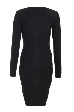 Quiz Black Knitted Jacquard Mini Dress