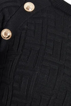 Quiz Black Knitted Jacquard Mini Dress