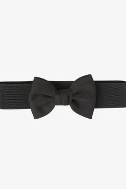 Quiz Black Large Bow Stretch Belt Discount