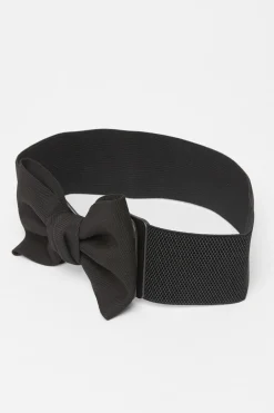 Quiz Black Large Bow Stretch Belt Discount
