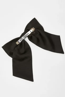 Quiz Black Large Satin Hair Bow Sale