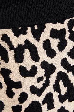 Quiz Black Leopard Print Knit Skirt Clearance