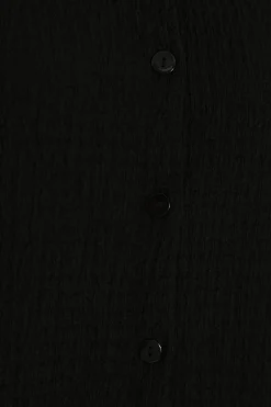 Quiz Black Long Sleeve Textured Shirt Online