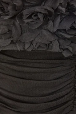Quiz Mesh Bardot Midaxi Dress Black Best