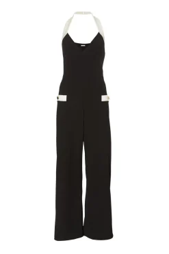 Quiz Black Monochrome Halter Neck Jumpsuit Hot