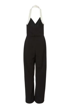 Quiz Black Monochrome Halter Neck Jumpsuit Hot