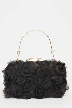 Quiz Organza Rose Box Bag Black Sale
