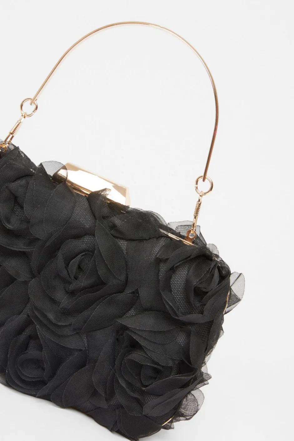 Quiz Organza Rose Box Bag Black Sale
