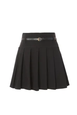 Quiz Pleated Mini Skirt Black Hot