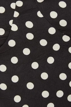 Quiz Black Polka Dot Crop Top New