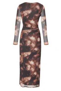 Quiz Black Printed Long Sleeve Midaxi Dress Hot