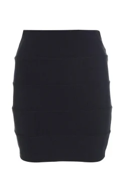 Quiz Black Ribbed Bodycon Skirt