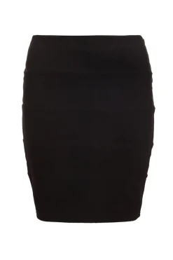 Quiz Black Ribbed Bodycon Skirt