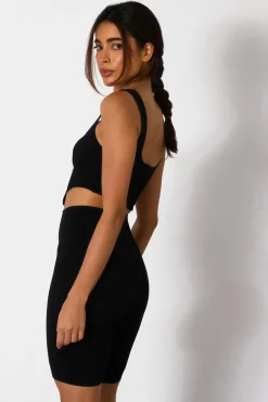 Quiz Black Ribbed Corset Top Discount