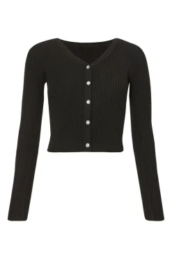 Quiz Black Ribbed Knit Cardigan Online