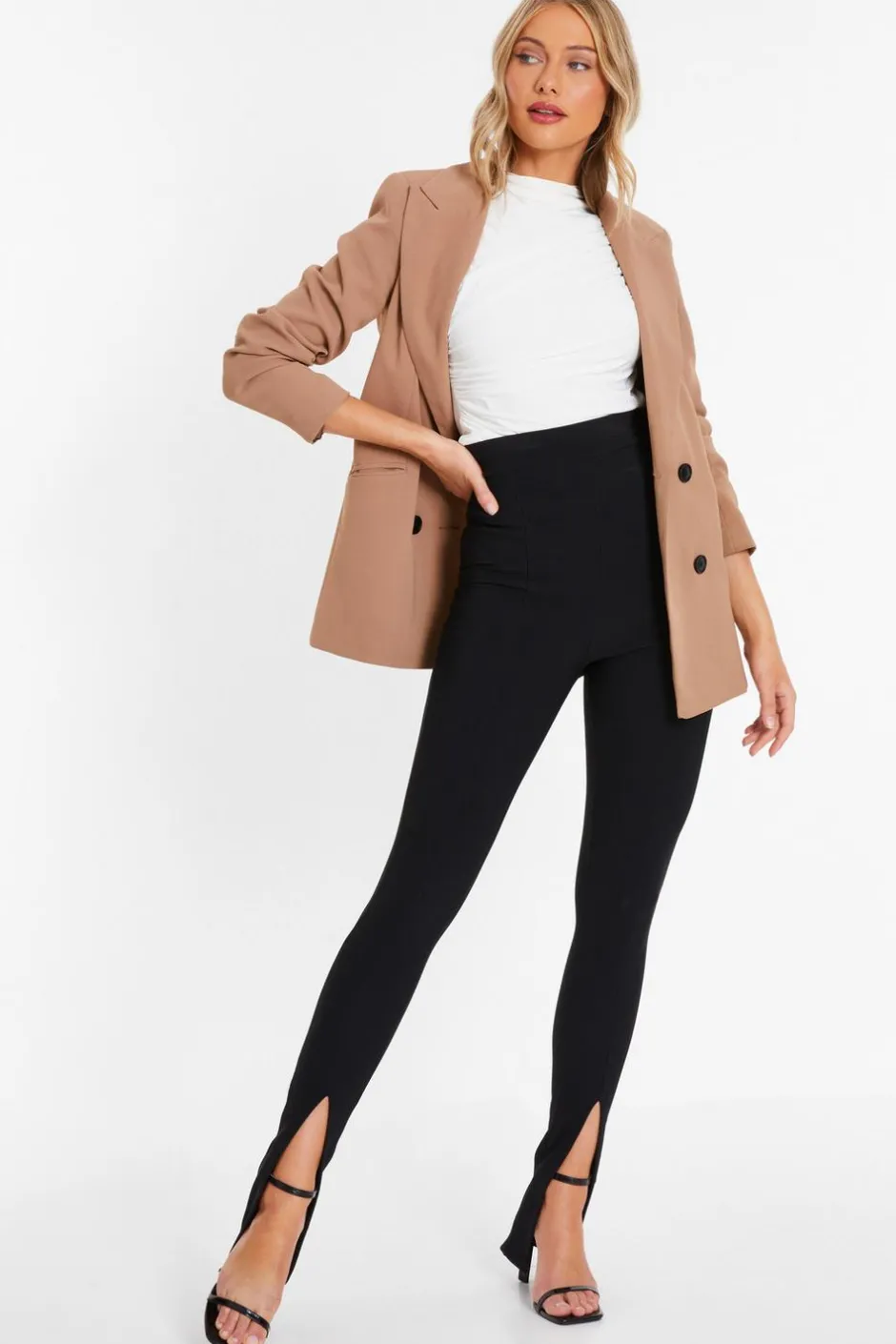 Quiz Black Ribbed Leggings Best