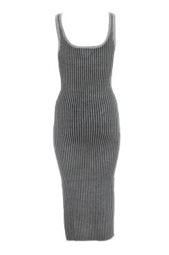 Quiz Black Ribbed Midi Dress Best