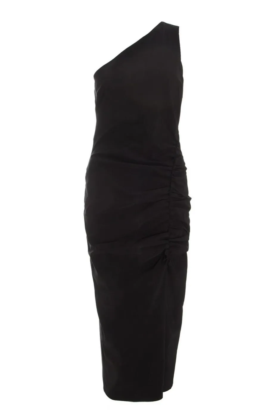 Quiz Black Ruched One Shoulder Midaxi Dress Online