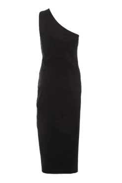 Quiz Black Ruched One Shoulder Midaxi Dress Online