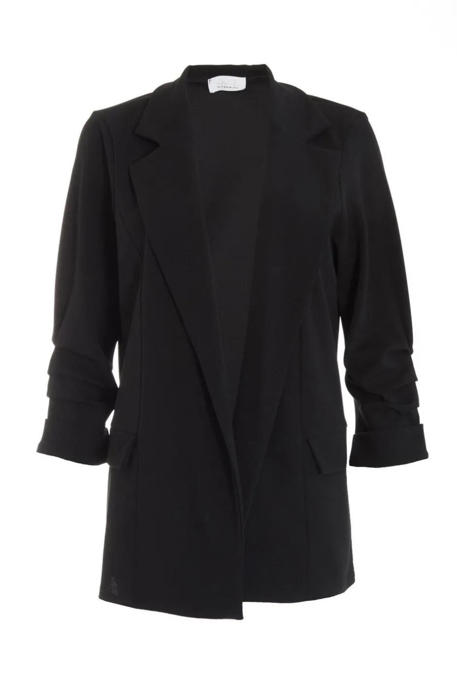 Quiz Ruched Sleeve Blazer Black Best