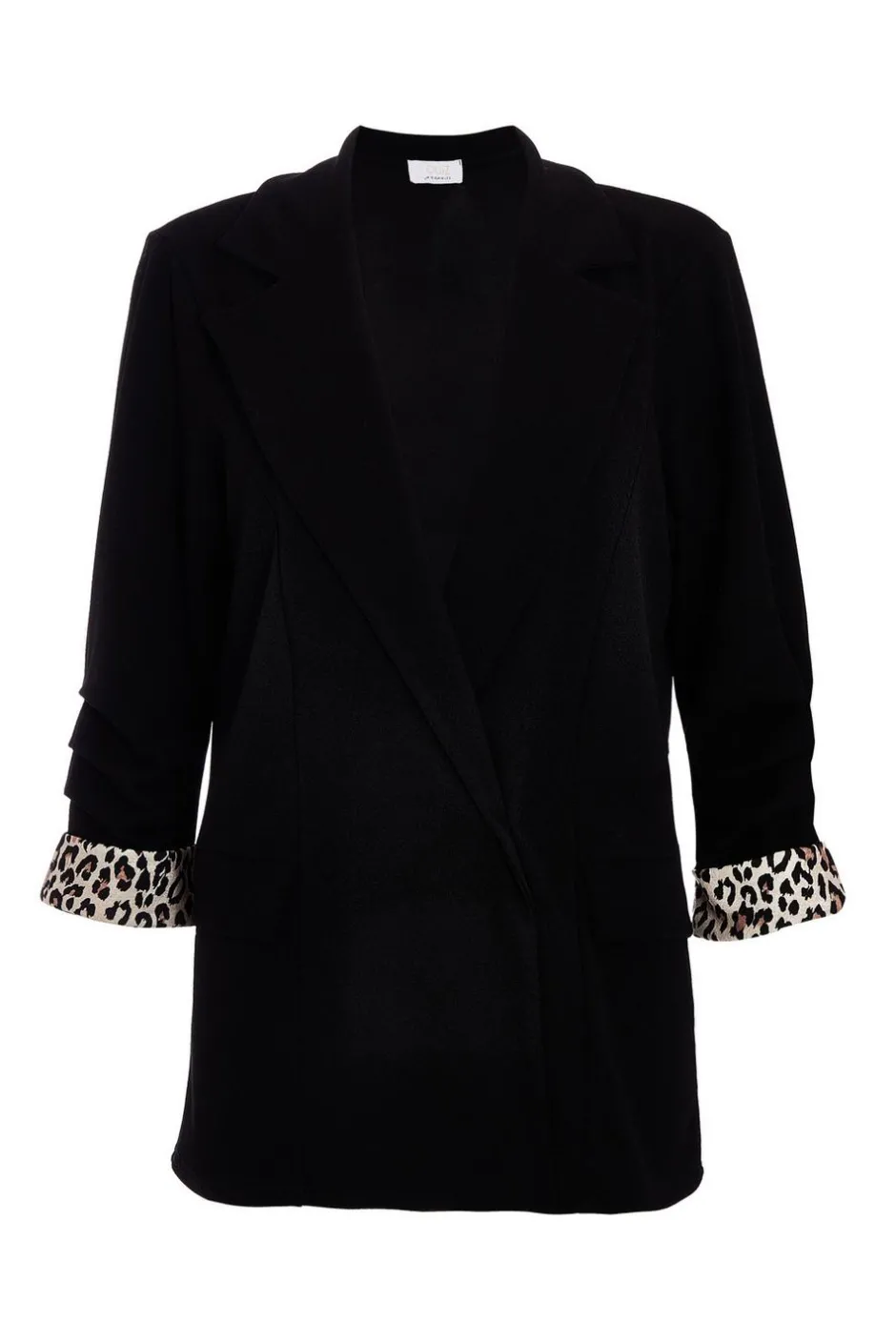 Quiz Ruched Sleeve Blazer Black Clearance