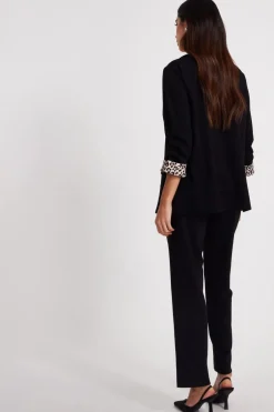 Quiz Ruched Sleeve Blazer Black Clearance