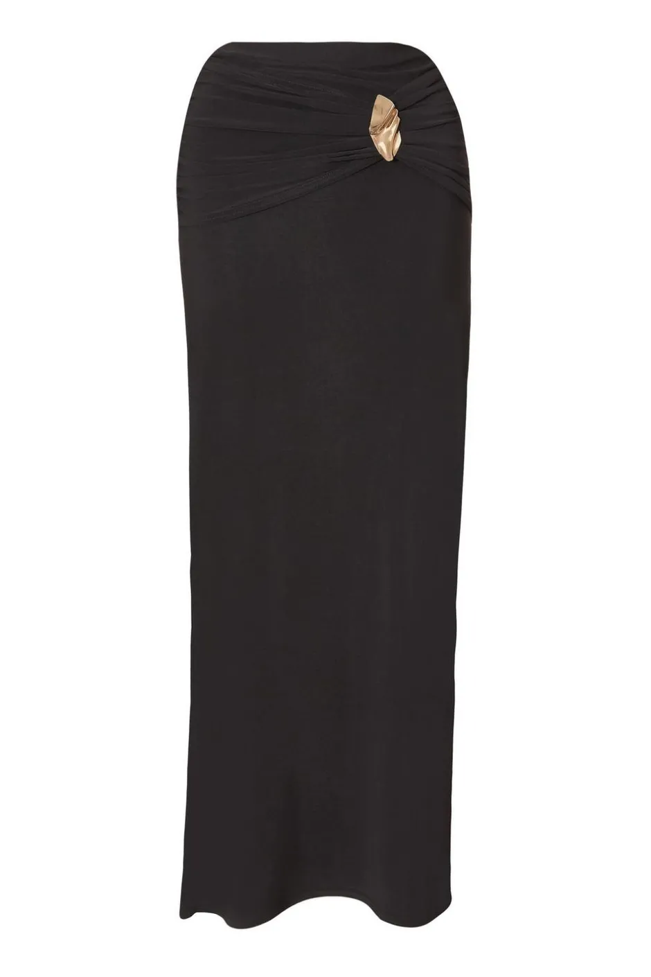 Quiz Black Ruched Waist Maxi Skirt Online