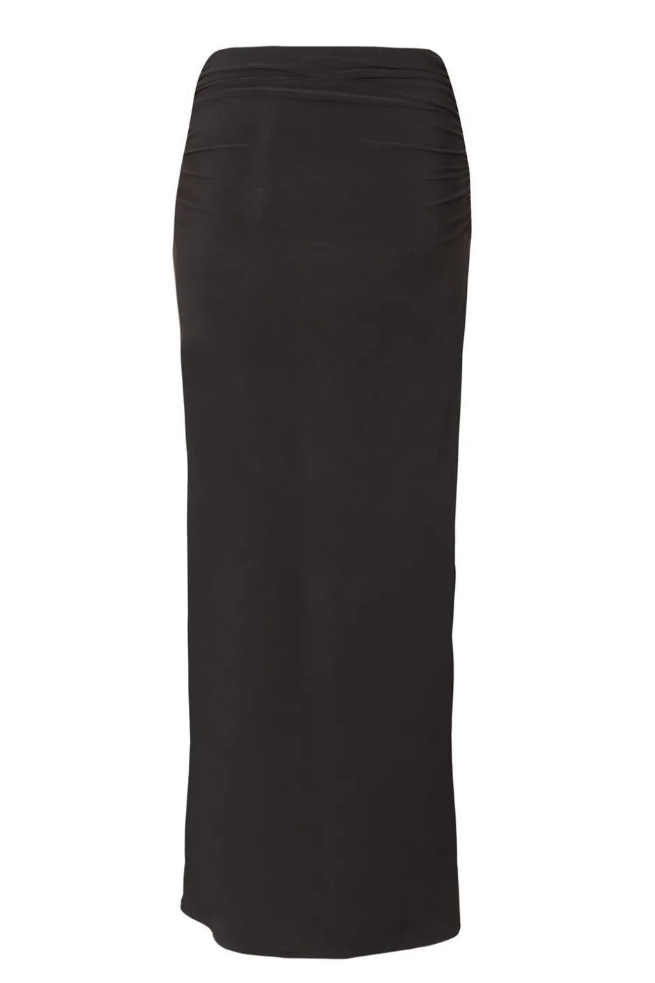 Quiz Black Ruched Waist Maxi Skirt Online