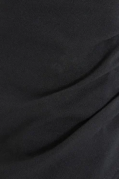 Quiz Black Ruched Wrap Mini Skirt Clearance
