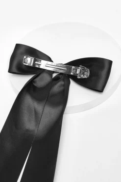 Quiz Satin Hair Bow Black Sale