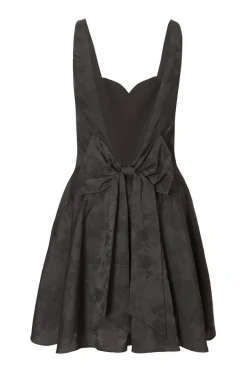 Quiz Satin Jacquard Mini Dress Black Clearance