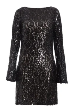 Quiz Black Sequin Lace Mini dress Outlet
