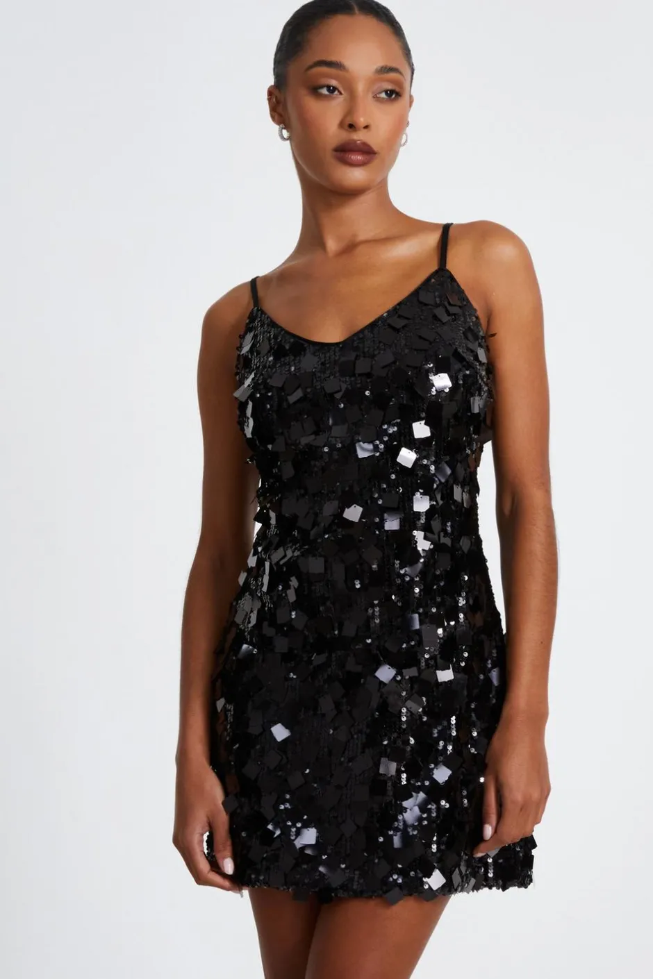 Quiz Black Sequin Mini Dress Online