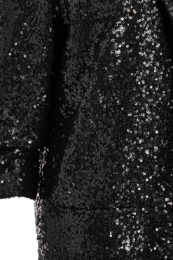 Quiz Sequin Ruched Blazer Black Discount
