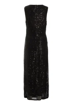 Quiz Black Sequin Ruched Side Midaxi Dress Best