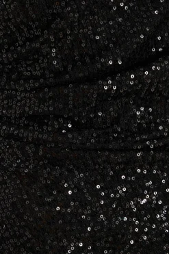 Quiz Black Sequin Ruched Side Midaxi Dress Best