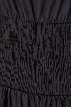 Quiz Black Shirred Waist Midaxi Dress Clearance