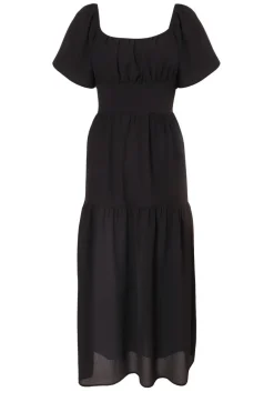 Quiz Short Sleeve Midaxi Dress Black Hot