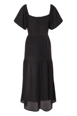 Quiz Short Sleeve Midaxi Dress Black Hot