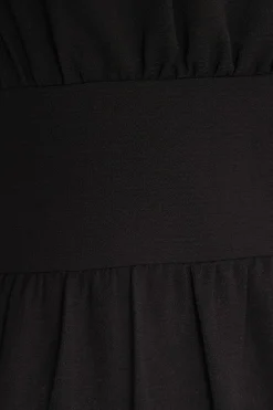 Quiz Short Sleeve Midaxi Dress Black Hot