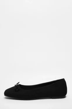 Quiz Black Square Toe Flat Pumps Hot