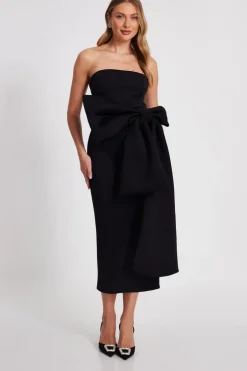 Quiz Strapless Bow Midaxi Dress Black Hot