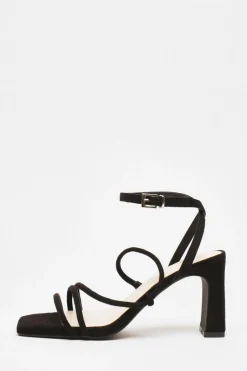 Quiz Strappy Block Heeled Sandals Black